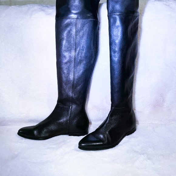Seychelles Over the Knee Black Leather Pointed toe boot - Picture 2 of 4